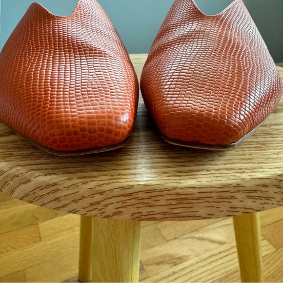 EUC Charlotte Stone CALVIN flats size 7 Tangerine Tejus orange fall - Picture 5 of 12